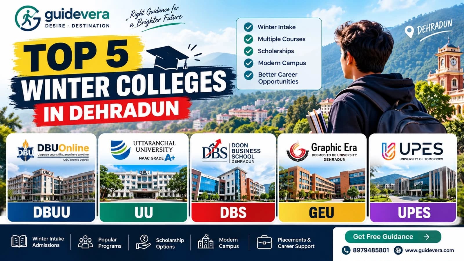 Top 5 winter colleges in Dehradun – DBUU, Uttaranchal University, DBS, Graphic Era and UPES | Guidevera